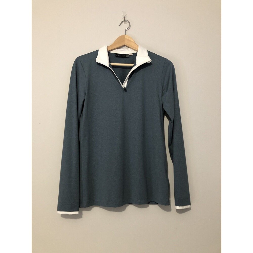 KJUS Teal Long Sleeve Half-Zip Shirt Size 40 Women’s Large UPF 50 Golf Polo